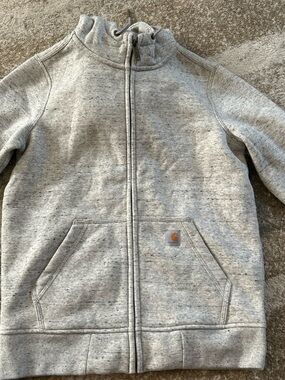 Carhartt Light Heather Gray Full-Zip Hoodie Jacket